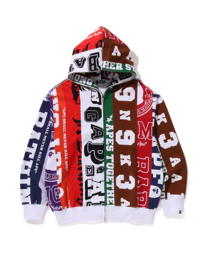 Sweat a Capuche Bape Fans Scarf Full Zip Noir Homme | JOG-40766897