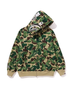 Sweat a Capuche Bape Art Camo Shark Vert Homme | PNA-35543980