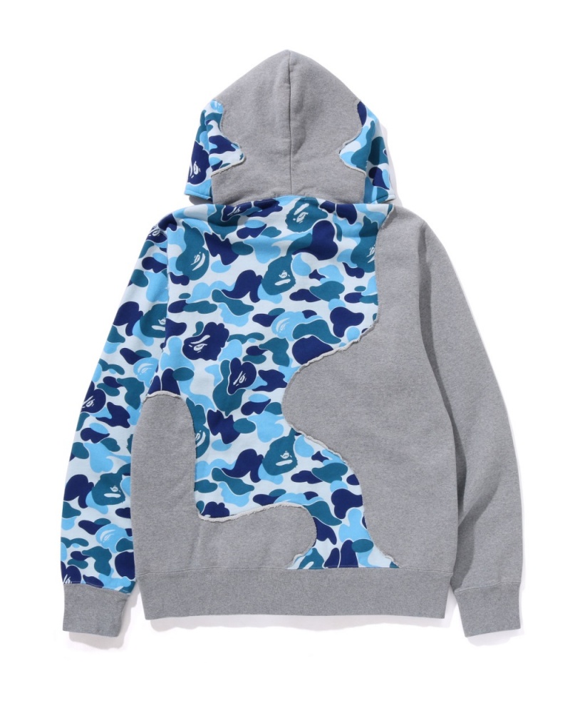 Sweat a Capuche Bape Abc Camo Patchwork Full Zip Bleu Homme | PXL-59933561