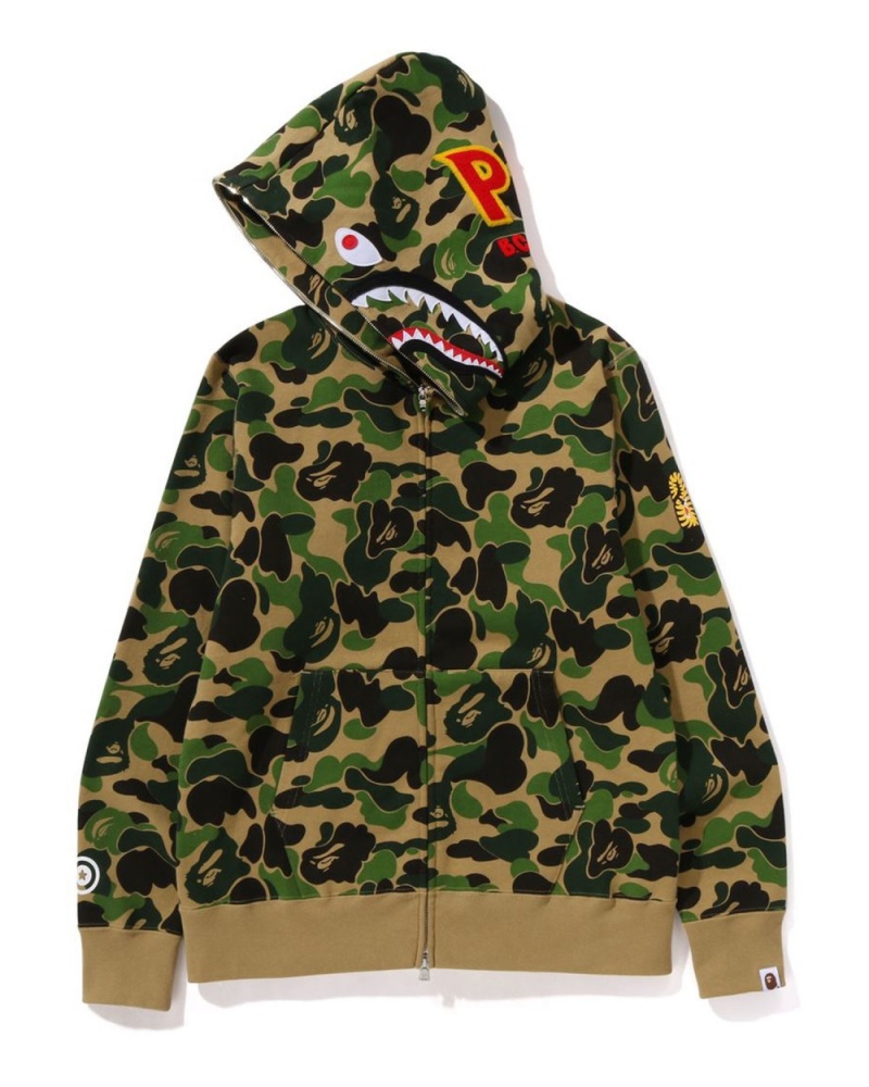 Sweat a Capuche Bape Abc Camo Shark Full Zip Vert Homme | FJC-31075760