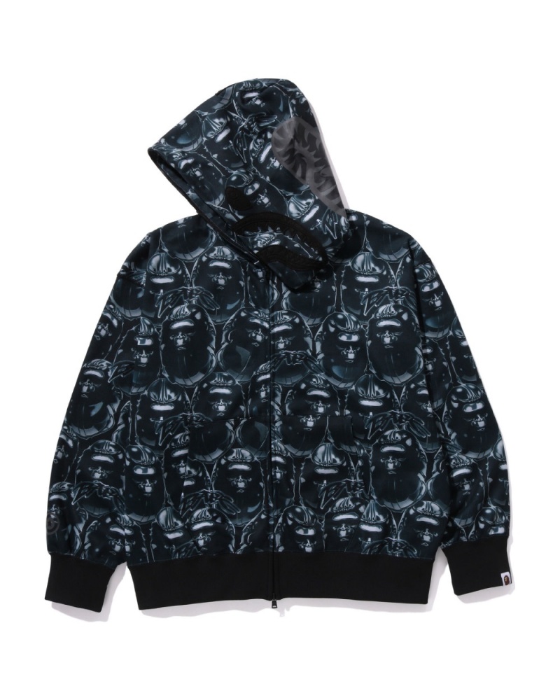 Sweat a Capuche Bape Ape Head Graffiti Shark Full Zip Noir Homme | GQJ-71587648