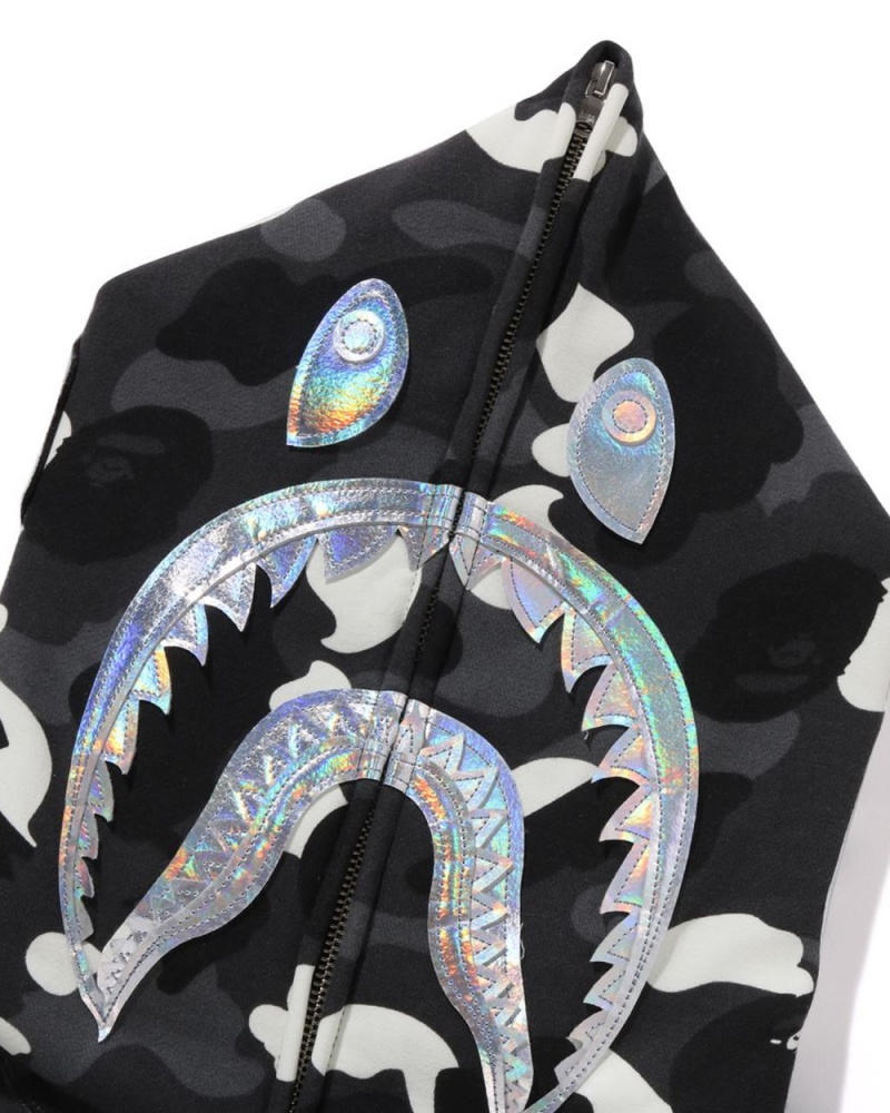 Sweat a Capuche Bape City Camo Shark Full Zip Noir Homme | HWY-39372404