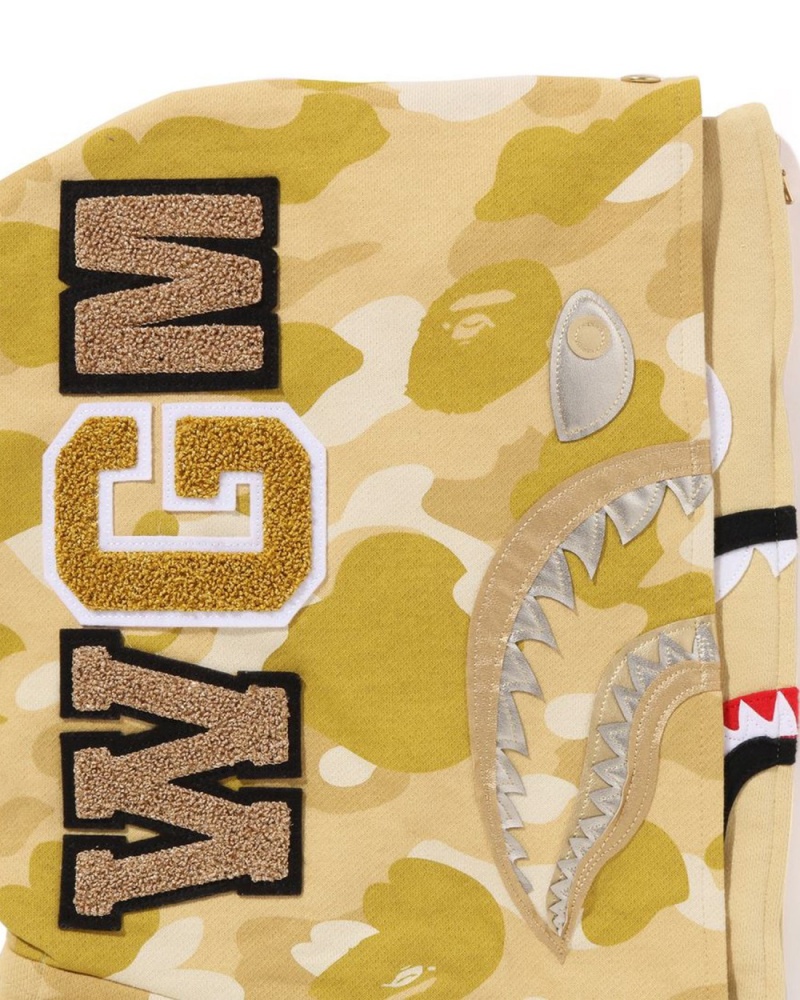 Sweat a Capuche Bape Color Camo Double Shark Full Zip Jaune Homme | KLC-65728144