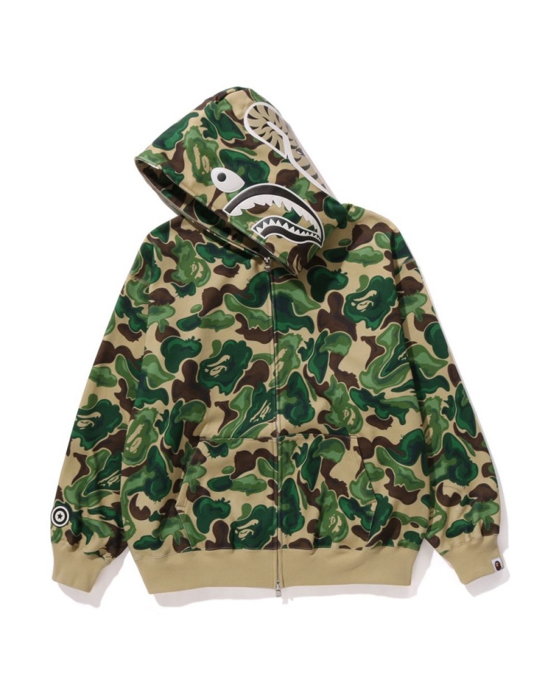 Sweat a Capuche Bape Art Camo Shark Vert Homme | PNA-35543980