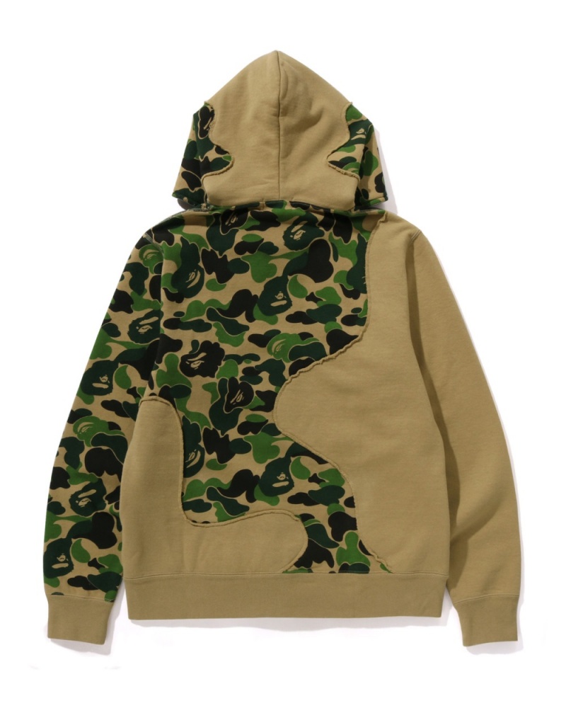 Sweat a Capuche Bape Abc Camo Patchwork Full Zip Vert Homme | HIW-77740406