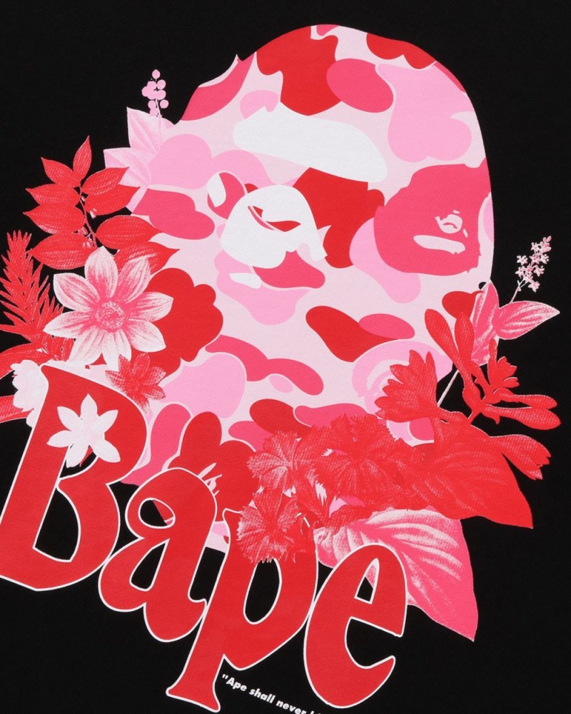 Sweats Bape Flora Ape Head Crewneck Noir Homme | QRT-52359122