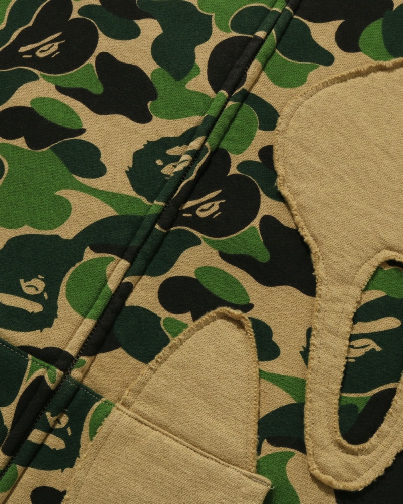 Sweat a Capuche Bape Abc Camo Patchwork Full Zip Vert Homme | HIW-77740406