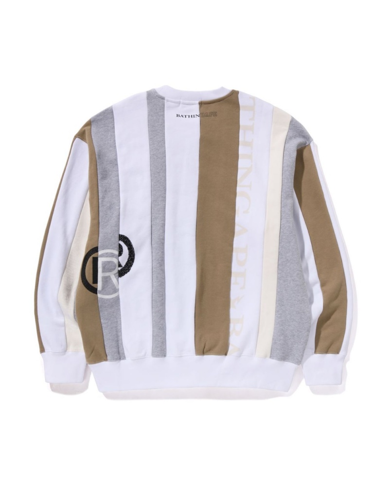 Sweats Bape Upcycle Crewneck Blanche Homme | UFO-35840211