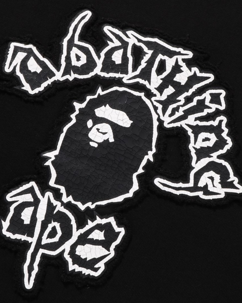 Sweats Bape Mad Ape College Heavy Washed Crewneck Noir Homme | AAS-58955638