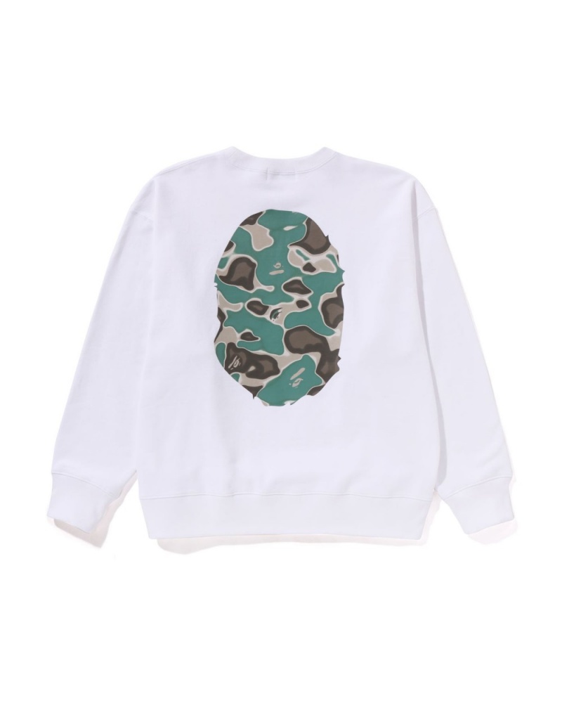 Sweats Bape Liquid Camo Ape Head Crewneck Sweat Blanche Homme | XAV-24873696