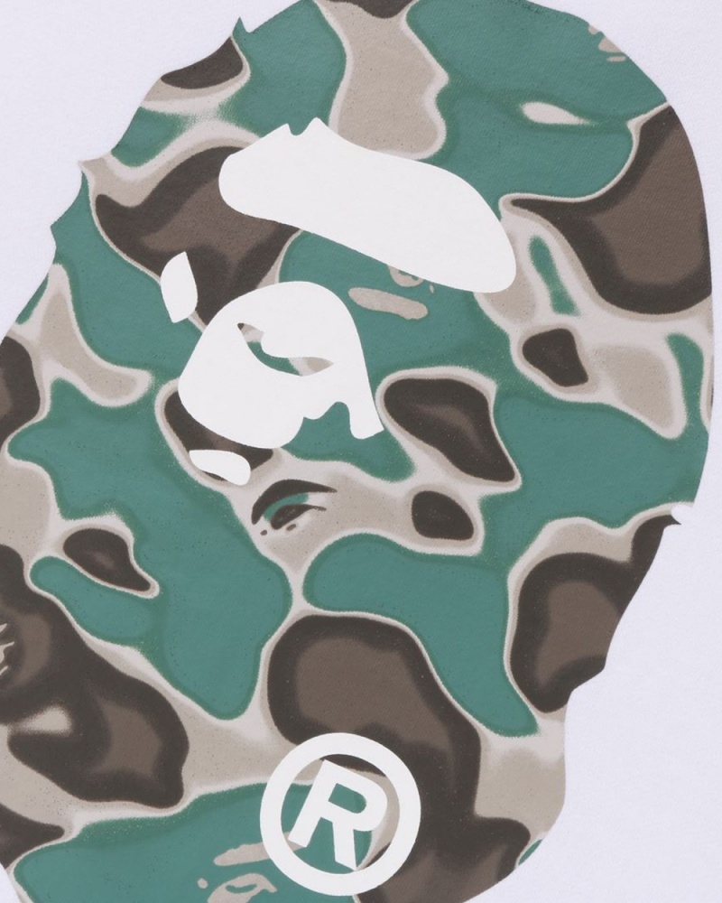 Sweats Bape Liquid Camo Ape Head Crewneck Sweat Blanche Homme | XAV-24873696