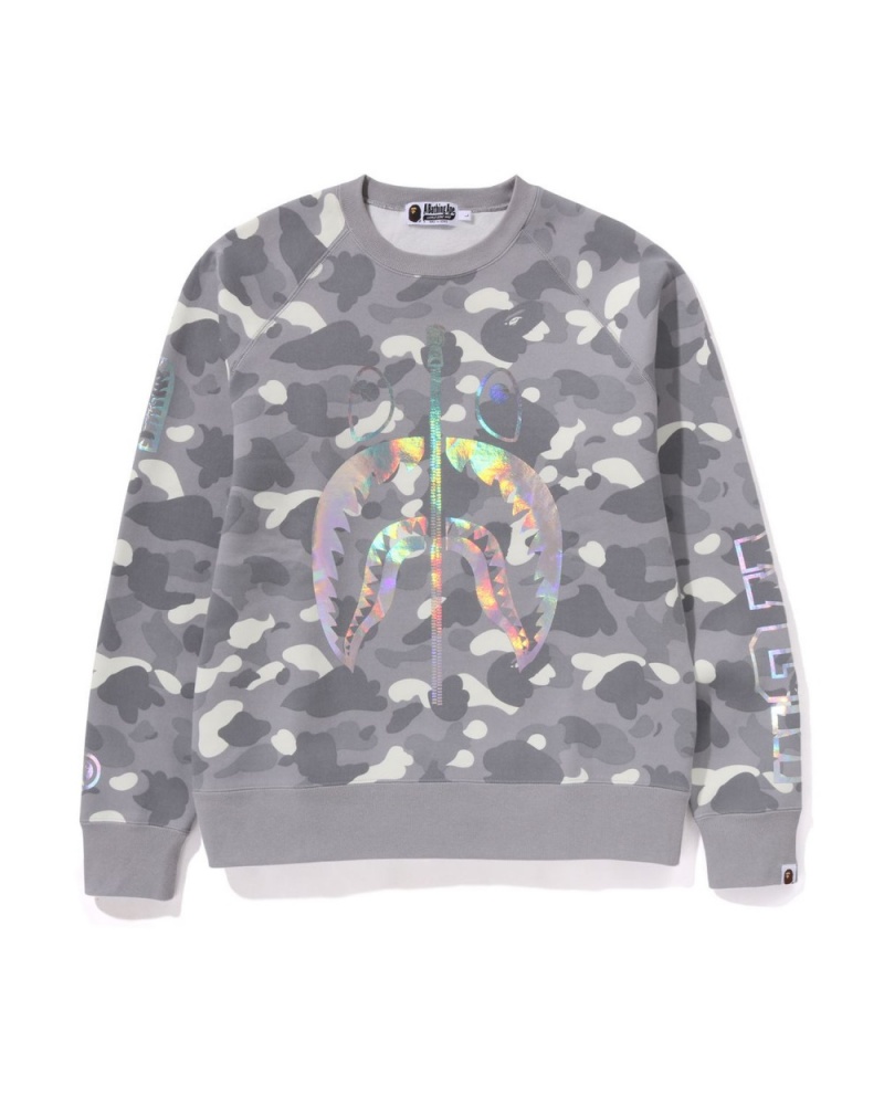 Sweats Bape City Camo Shark Crewneck Grise Homme | DAM-77084793