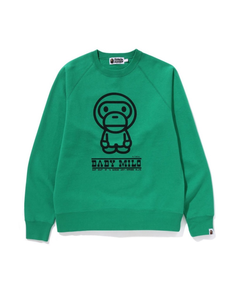 Sweats Bape Baby Milo Crewneck Vert Homme | XYP-77862540