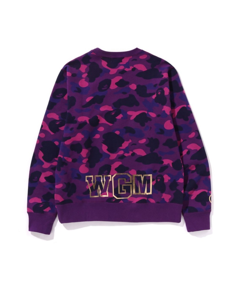 Sweats Bape Color Camo Shark Crewneck Bleu Royal Violette Homme | JNR-05281197