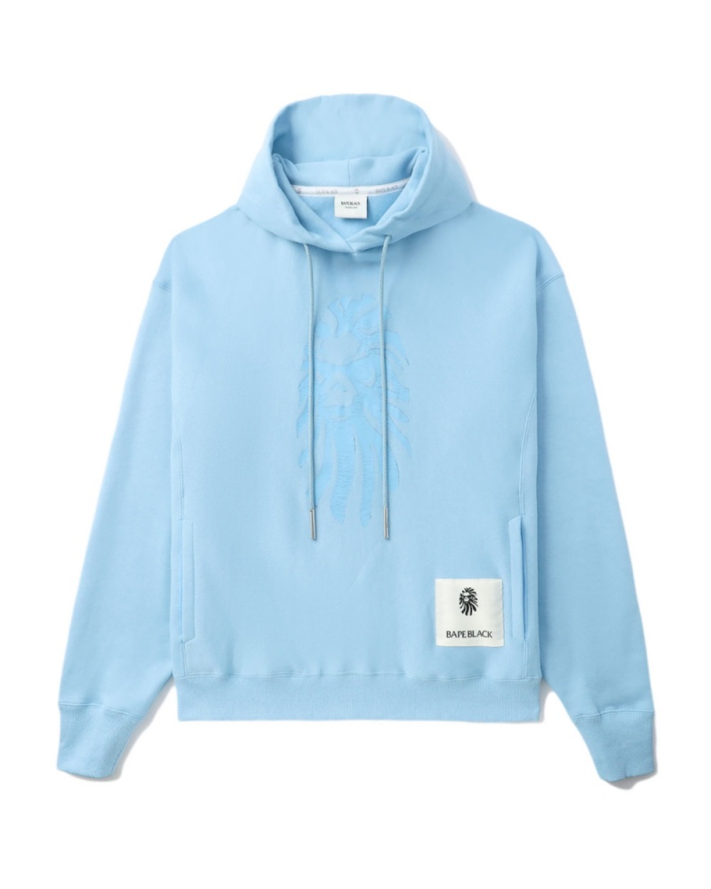 Sweat a Capuche Bape Logo Bleu Homme | HZB-40289526