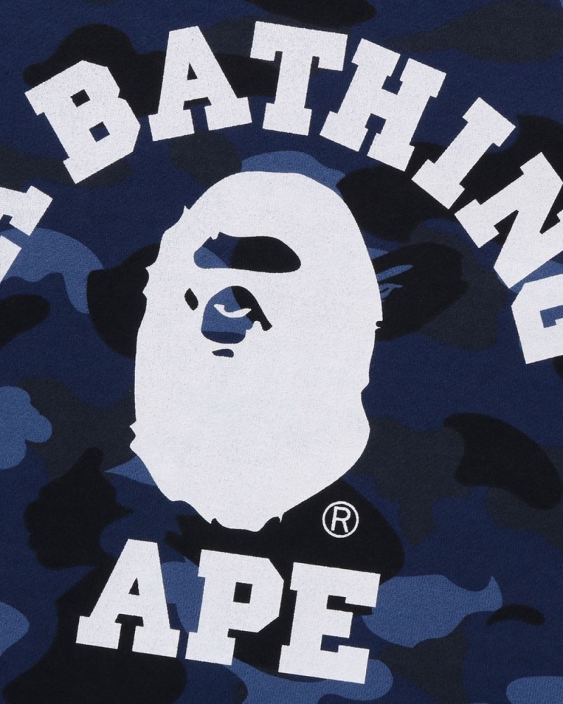 Sweats Bape Color Camo College Crewneck Bleu Marine Bleu Homme | JPQ-17967548