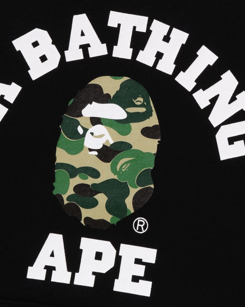 Sweat a Capuche Bape Abc Camo College Organic Coton Pullover Noir Homme | YGU-19027630