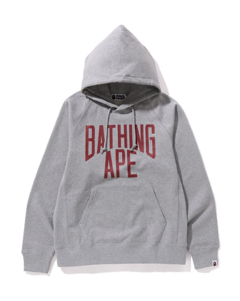 Sweat a Capuche Bape NYC Logo Pullover Grise Homme | VJI-54527210