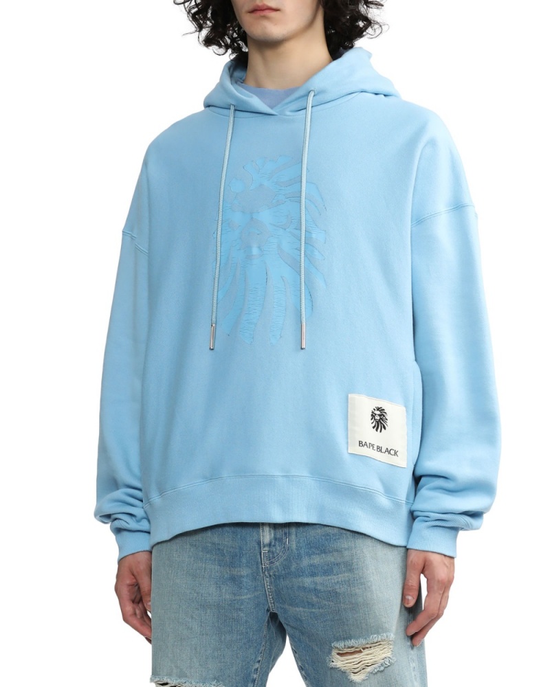 Sweat a Capuche Bape Logo Bleu Homme | HZB-40289526