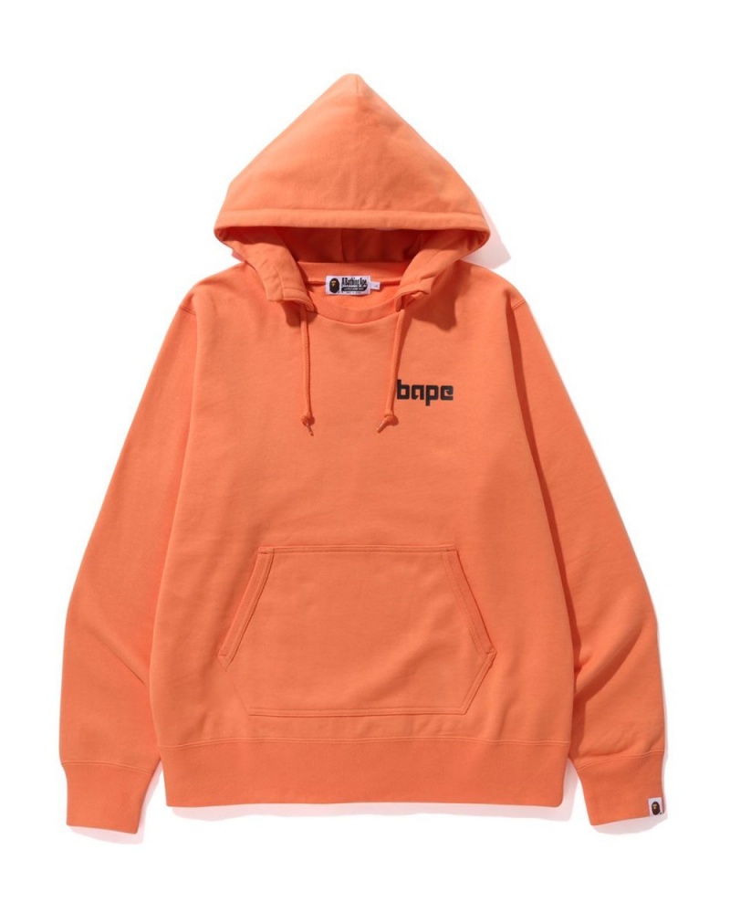 Sweat a Capuche Bape Pullover Orange Homme | GLH-29914949