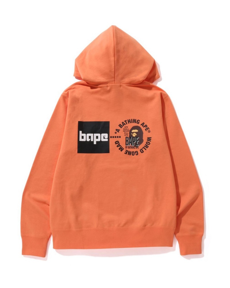 Sweat a Capuche Bape Pullover Orange Homme | GLH-29914949