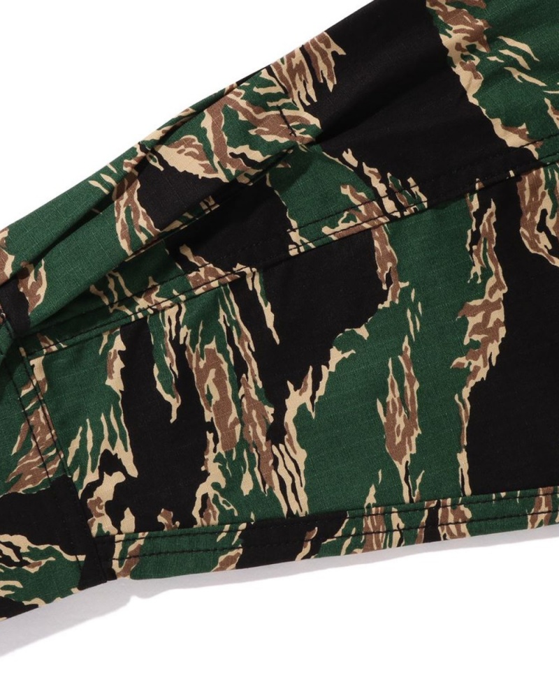 Chemises Bape Tiger Camo Military Vert Homme | HMT-09725694