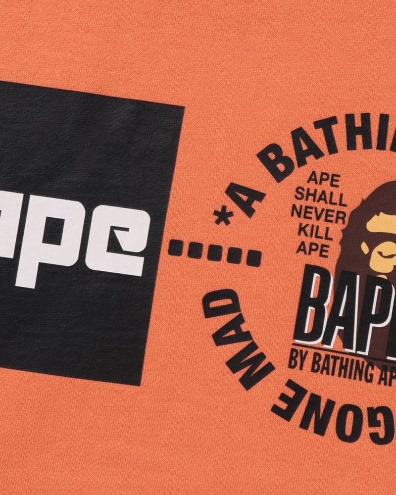 Sweat a Capuche Bape Pullover Orange Homme | GLH-29914949