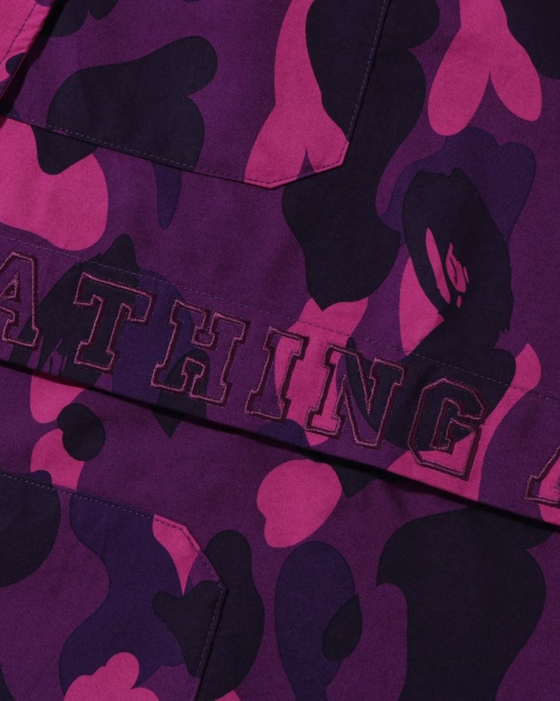 Chemises Bape Color Camo CPO Violette Homme | XZR-43603786