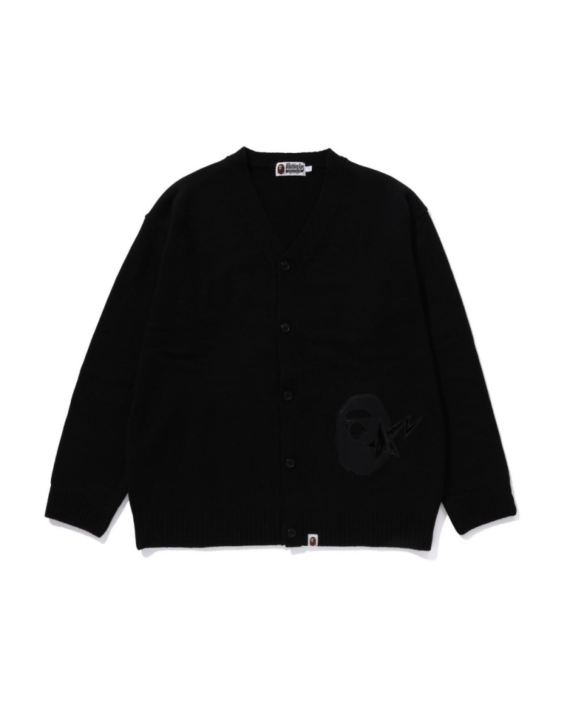 Cardigan Bape Knit Noir Homme | LBR-13474449