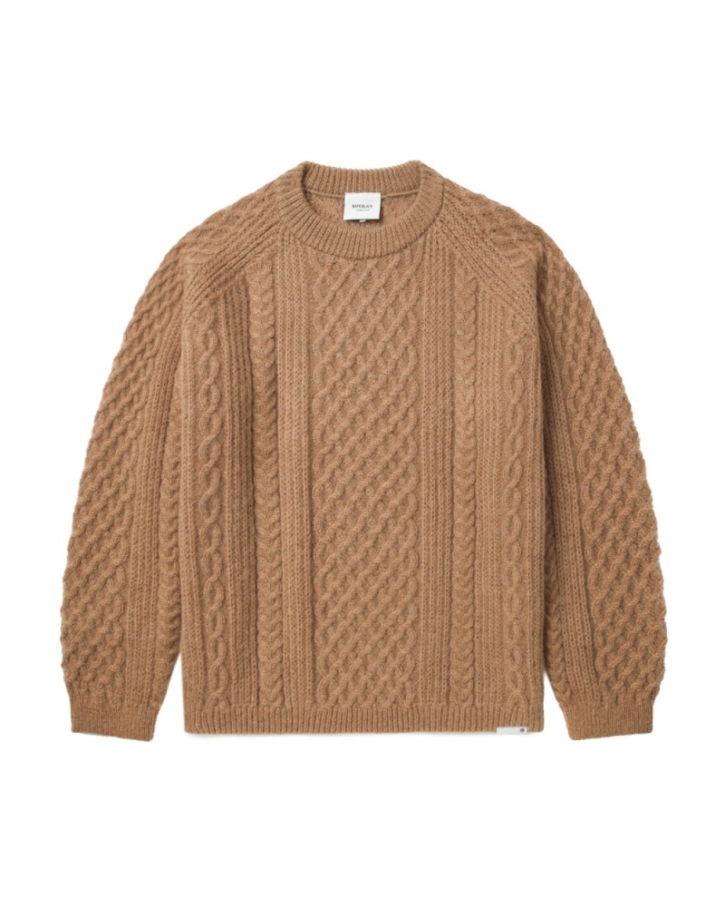 Chandails Bape Cable knit Beige Homme | FYW-79040702