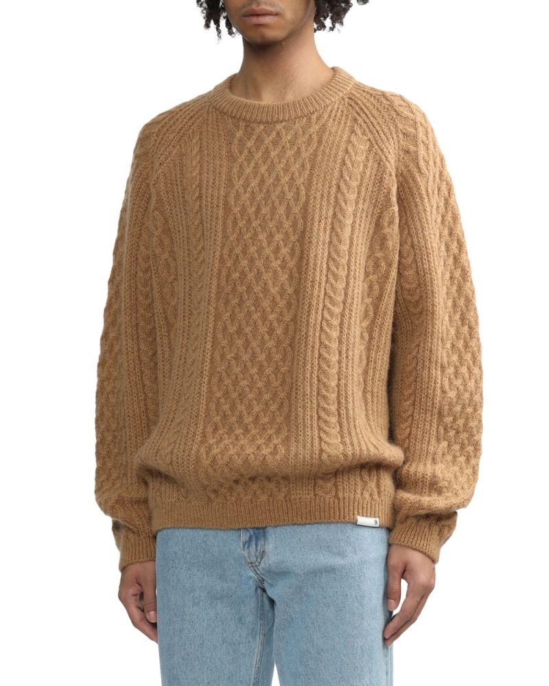 Chandails Bape Cable knit Beige Homme | FYW-79040702