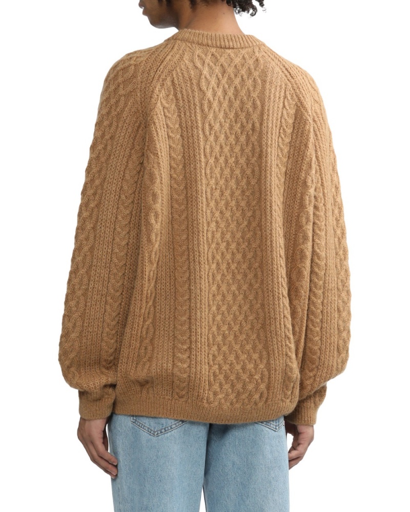 Chandails Bape Cable knit Beige Homme | FYW-79040702