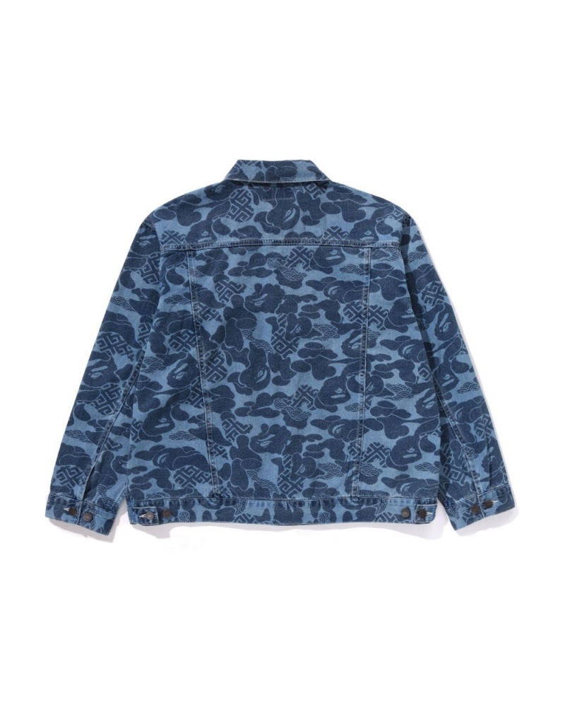 Vestes Bape Asia Camo Denim Bleu Marine Bleu Homme | DNE-51900363