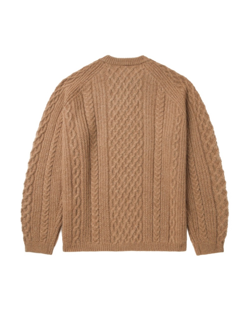 Chandails Bape Cable knit Beige Homme | FYW-79040702