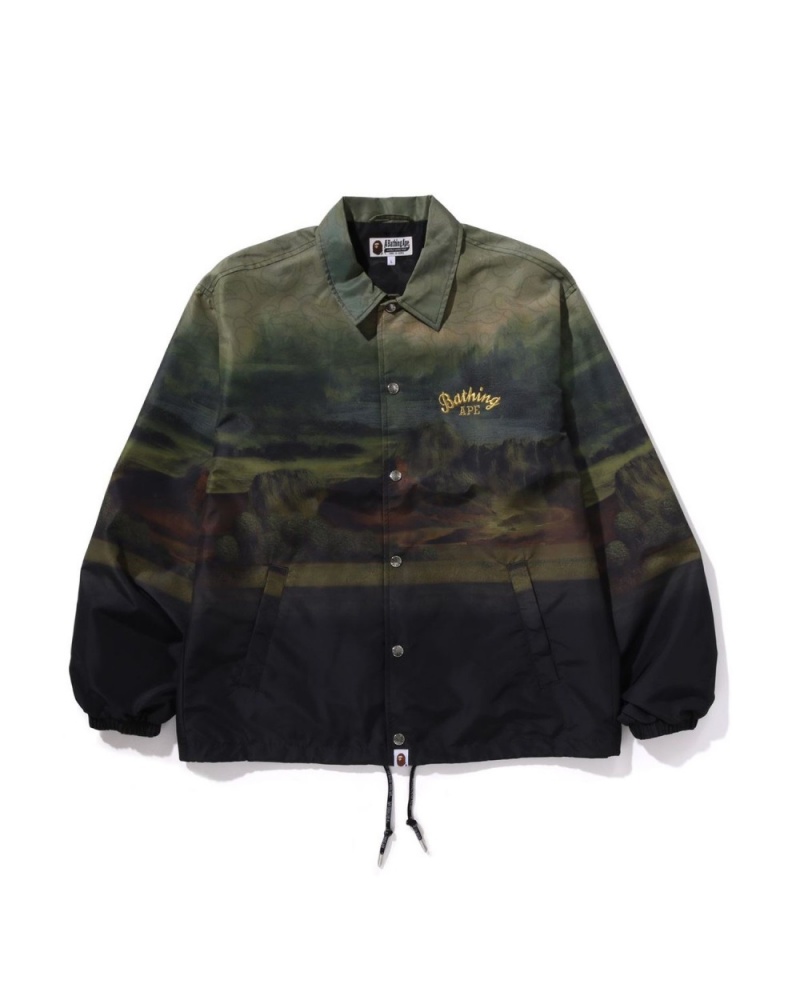 Vestes Bape Art Print Coach Noir Homme | KII-24759925