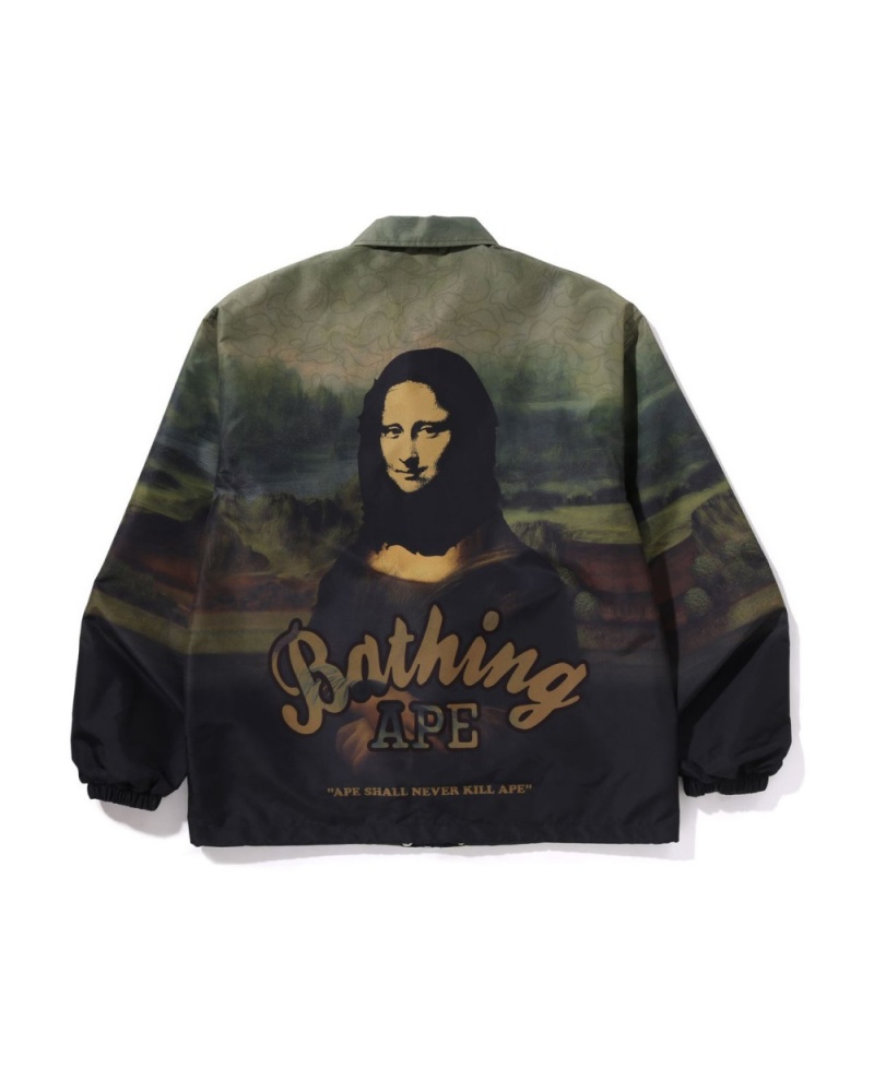 Vestes Bape Art Print Coach Noir Homme | KII-24759925