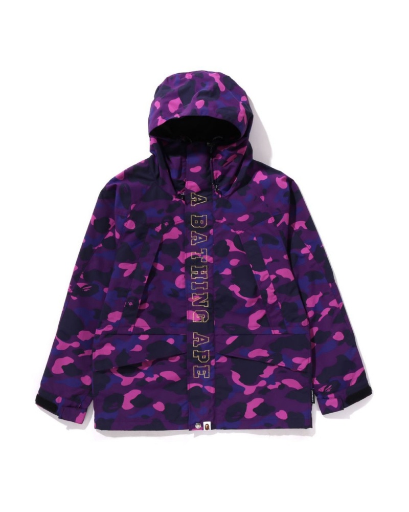 Vestes Bape Color Camo Snowboard Bleu Royal Violette Homme | XOF-31913901