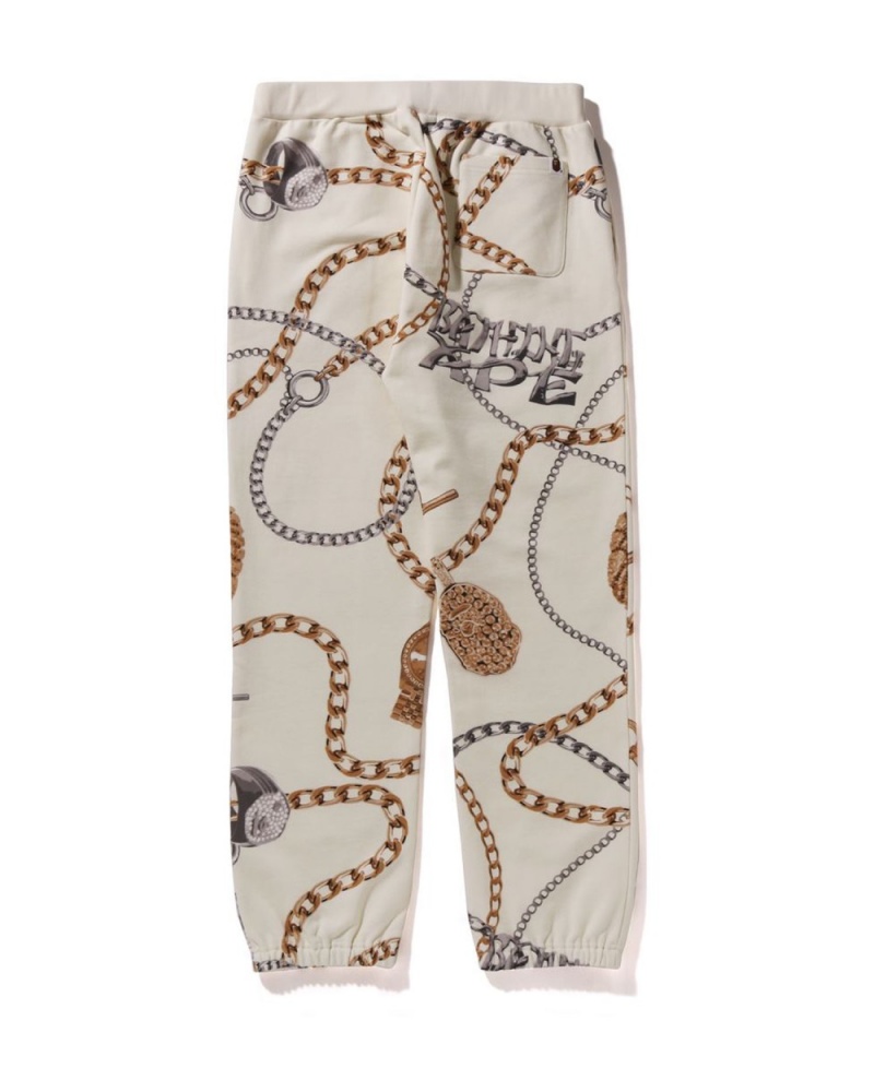 Pantalon Survêtement Bape Jewels Shark Blanche Homme | WMQ-96196896