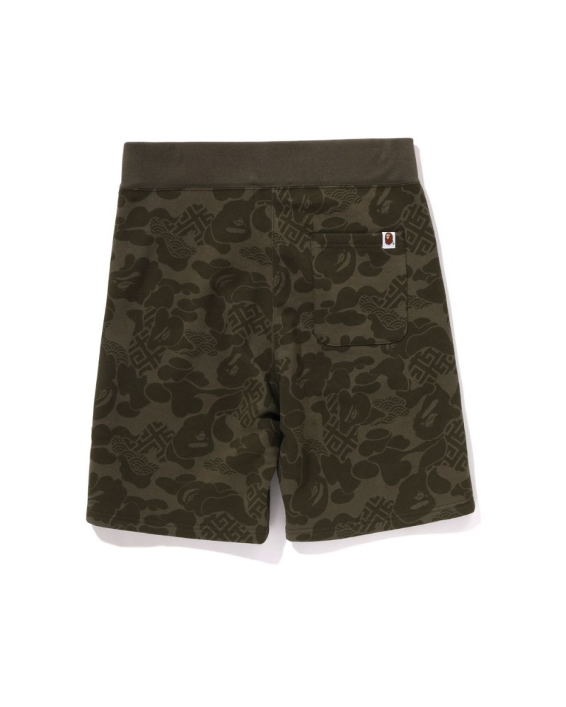 Short Bape Asia Camo Sweat Vert Homme | IDD-41693271