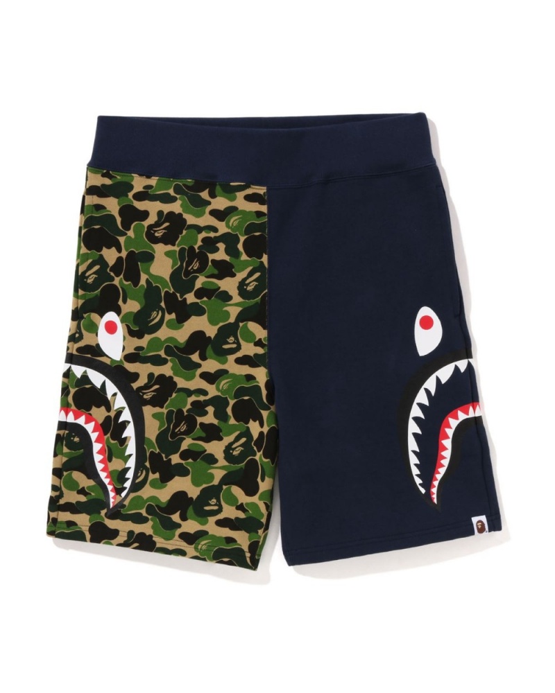 Short Bape ABC Camo Side Shark Sweat Vert Homme | EBZ-98293901