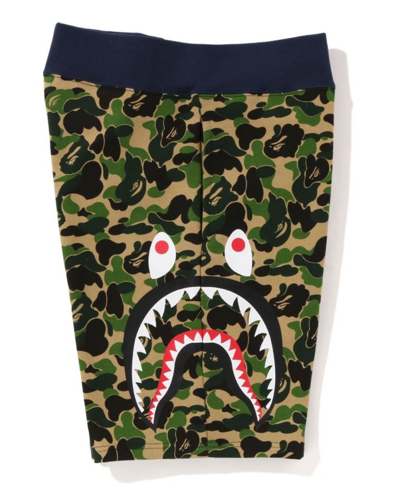 Short Bape ABC Camo Side Shark Sweat Vert Homme | EBZ-98293901