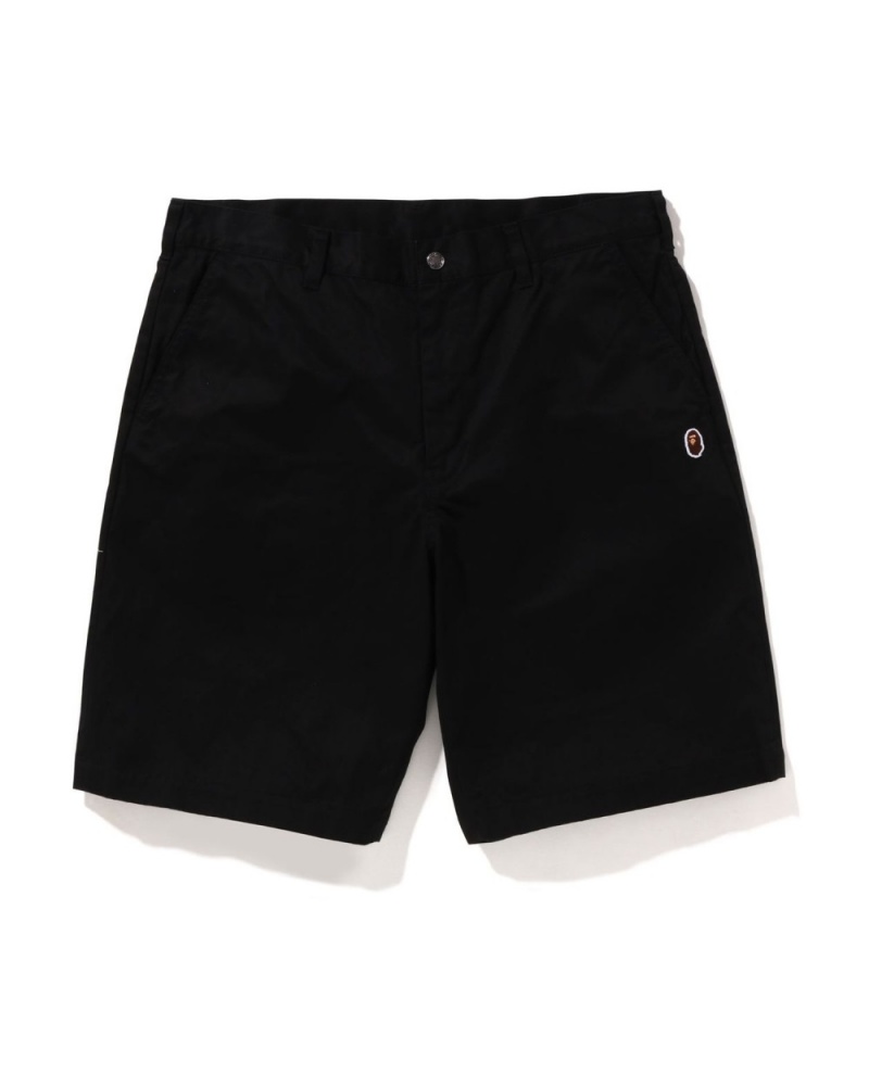 Short Bape Ape Head One Point Chino Noir Homme | YWT-53299774