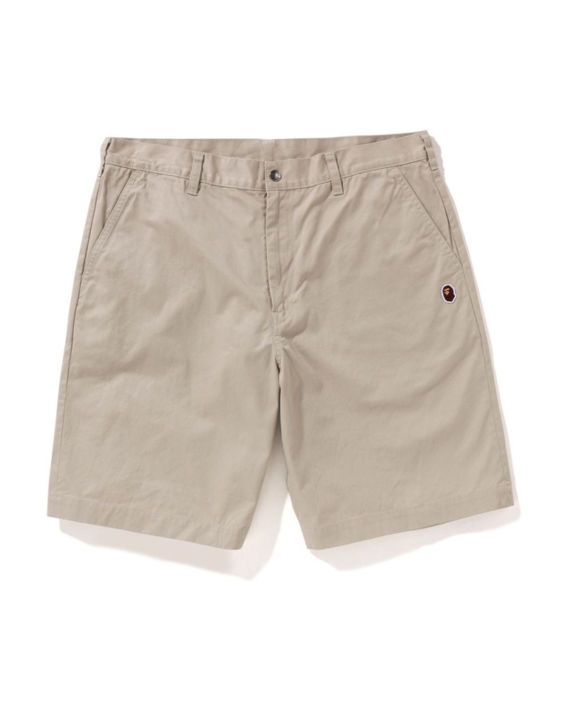 Short Bape Ape Head One Point Chino Beige Homme | UCL-36065441