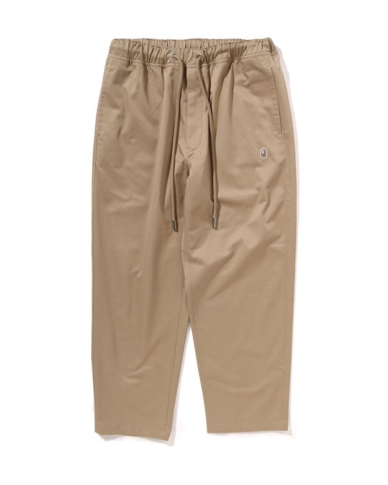 Pantalon Chino Bape Ape Head One Point Easy Beige Homme | AWC-55455668