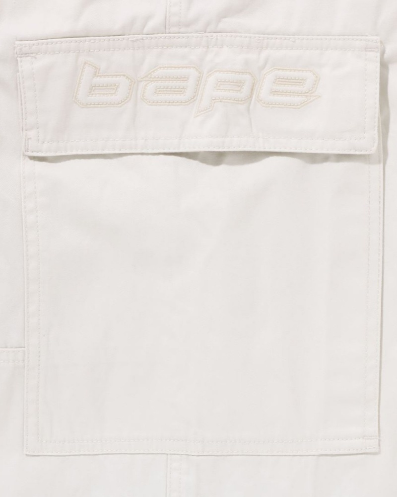 Pantalon Cargo Bape Multi Pockets Cargo Blanche Homme | ERE-68630327