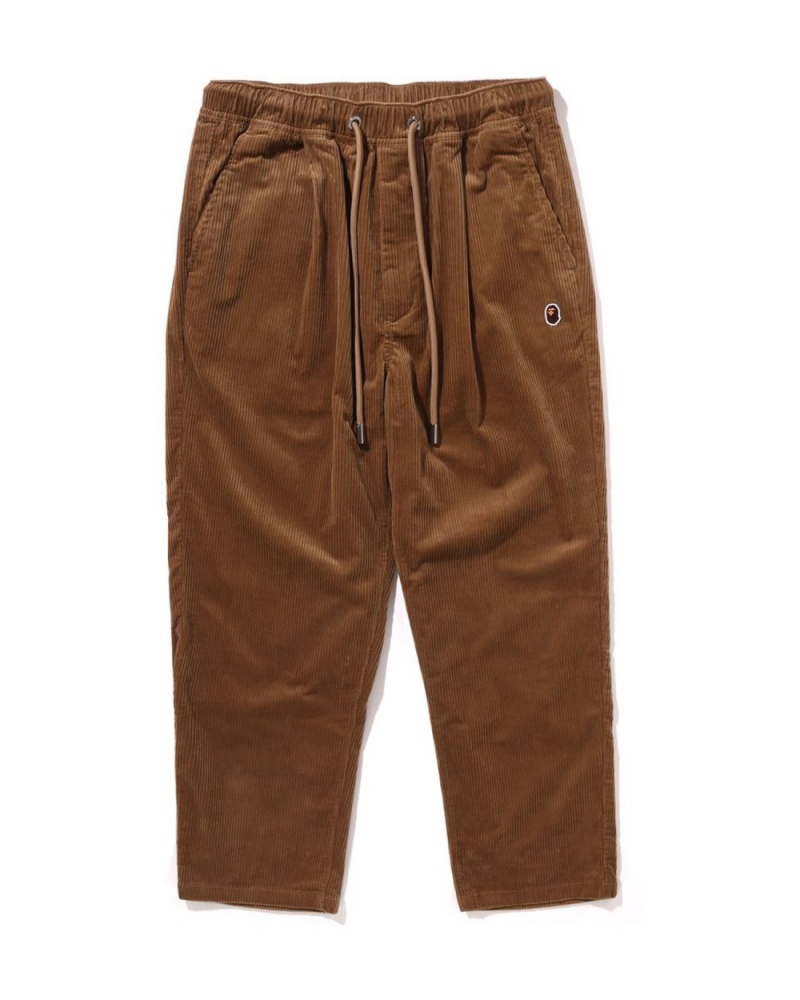 Pantalon Bape Ape Head One Point Corduroy Chef Beige Homme | YBE-85131173