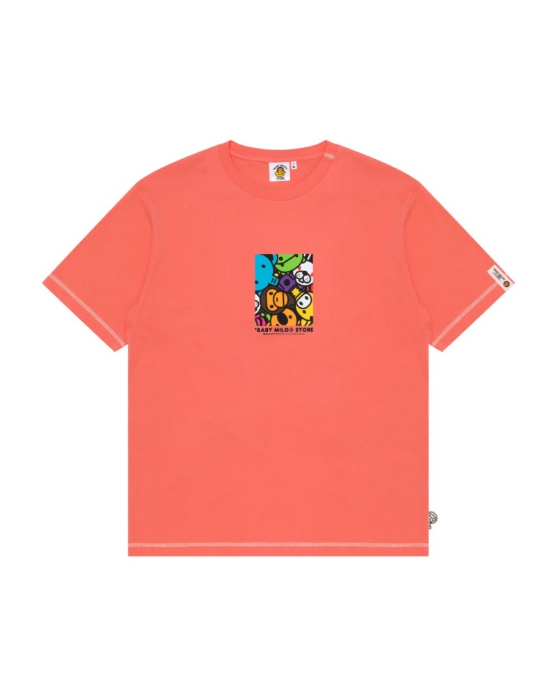 T Shirts Bape Baby Milo box logo print Rose Homme | DYH-91267900