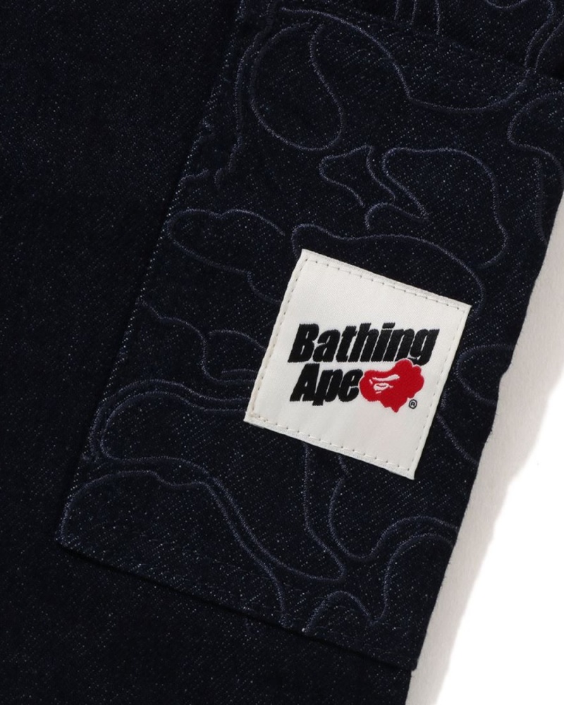 Jean Bape Line Camo Patch Denim Double Knee Travail Bleu Marine Bleu Homme | COX-63469340