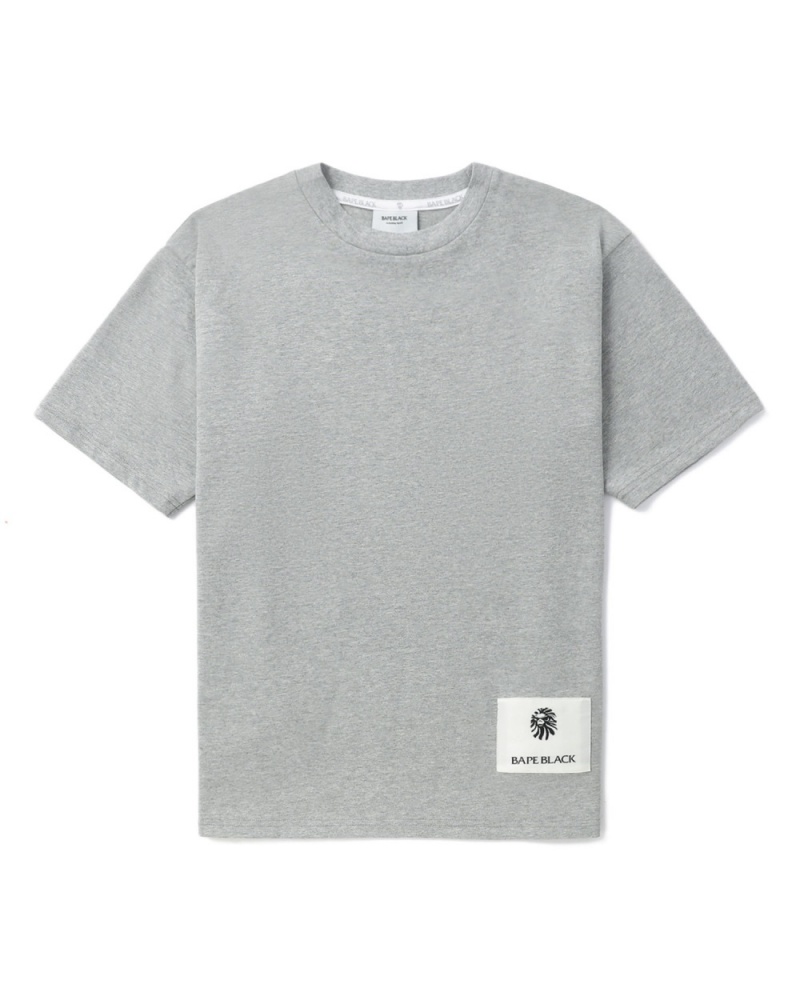 T Shirts Bape Logo patch Grise Homme | TDS-02059345