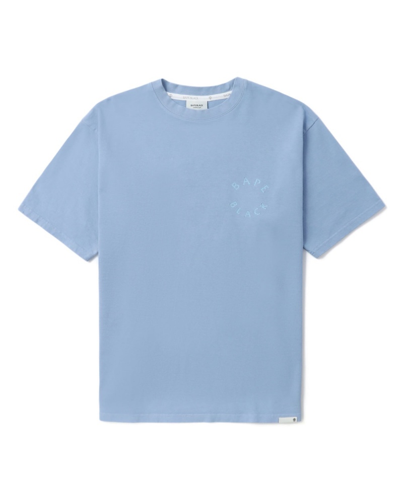 T Shirts Bape Logo embroidered Bleu Clair Homme | LXB-56418125